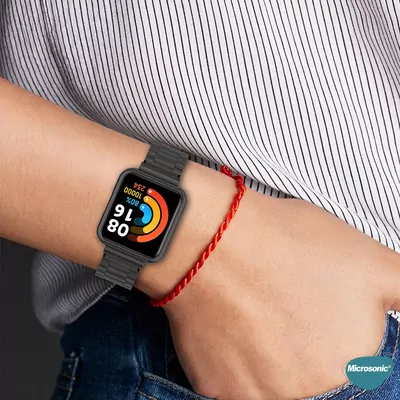 Microsonic Xiaomi Poco Watch Metal Stainless Steel Kordon Siyah