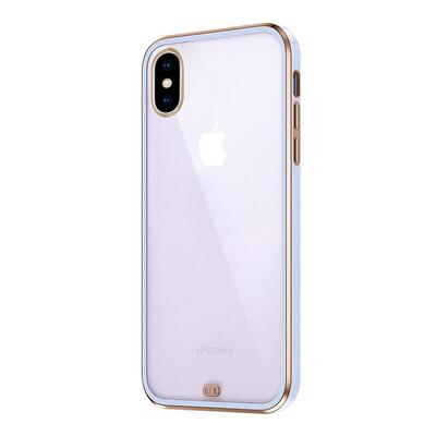 Microsonic Apple iPhone X Kılıf Laser Plated Soft Lila