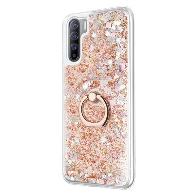 Microsonic Oppo Reno 3 Kılıf Glitter Liquid Holder Gold