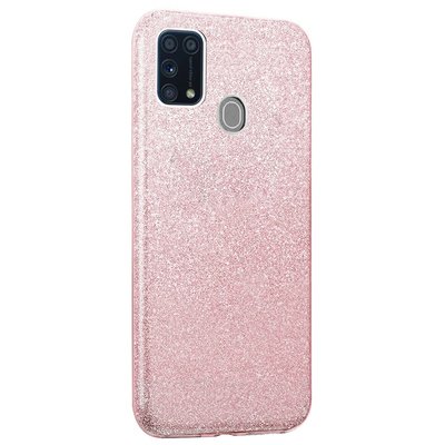 Microsonic Samsung Galaxy M31 Kılıf Sparkle Shiny Rose Gold