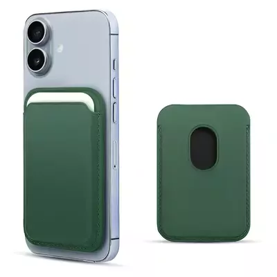 Microsonic Apple iPhone 17 Leather Wallet MagSafe Yeşil