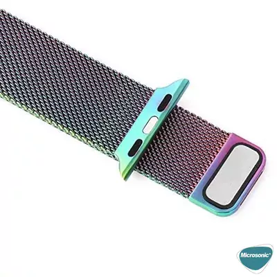 Microsonic Apple Watch Series 9 45mm Milanese Loop Kordon Iridescent