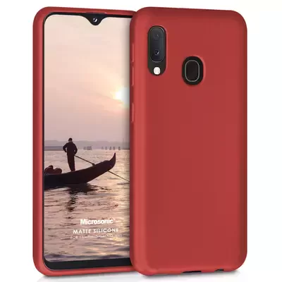 Microsonic Matte Silicone Samsung Galaxy M10s Kılıf Kırmızı