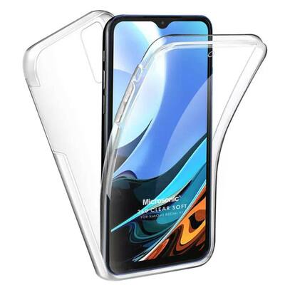 Microsonic Xiaomi Redmi 9T Kılıf Komple Gövde Koruyucu Silikon Şeffaf