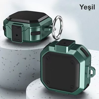 Microsonic Samsung Galaxy Buds Core Kılıf Darbeye Dayanıklı Sert Koruyucu + Askılık Yeşil