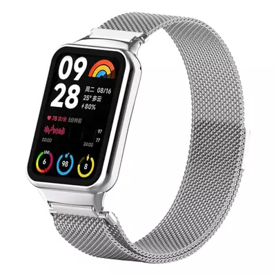 Microsonic Xiaomi Mi Band 8 Pro Milanese Loop Kordon Gümüş