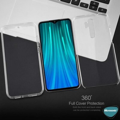 Microsonic Xiaomi Redmi 9 Kılıf Komple Gövde Koruyucu Silikon Şeffaf