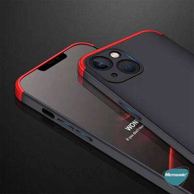 Microsonic Apple iPhone 13 Kılıf Double Dip 360 Protective AYS Siyah