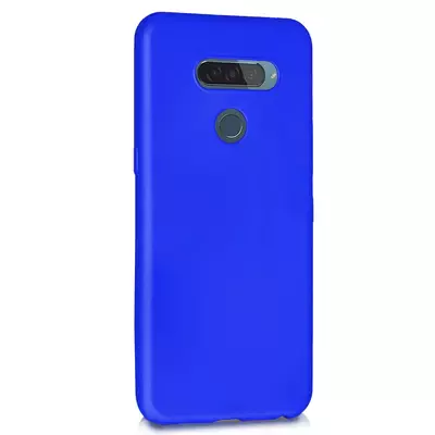 Microsonic Matte Silicone LG Q60 Kılıf Mavi