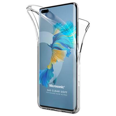 Microsonic Huawei Mate 40 Pro Kılıf Komple Gövde Koruyucu Silikon Şeffaf