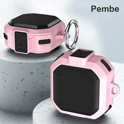 Microsonic Samsung Galaxy Buds Core Kılıf Darbeye Dayanıklı Sert Koruyucu + Askılık Pembe