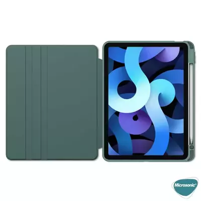 Microsonic Apple iPad Air 5.Nesil 2022 Kılıf (A2588-A2589-A2591) Regal Folio Koyu Yeşil