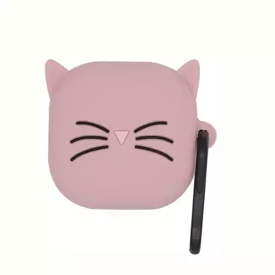 Microsonic Samsung Galaxy Buds Pro Kılıf Cartoon Figürlü Silikon Kedi Pembe