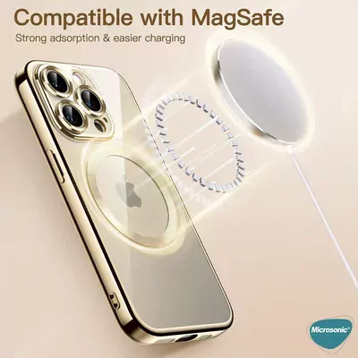 Microsonic Samsung Galaxy S23 FE Kılıf MagSafe Luxury Electroplate Siyah