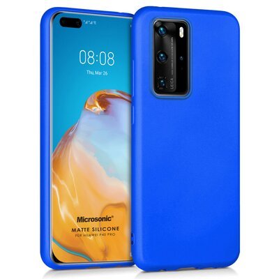 Microsonic Huawei P40 Pro Kılıf Matte Silicone Mavi