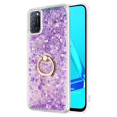 Microsonic Oppo A72 Kılıf Glitter Liquid Holder Mor