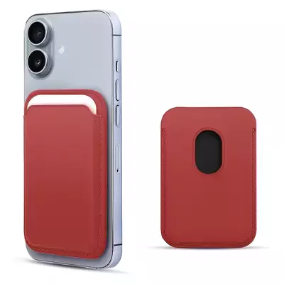 Microsonic Apple iPhone 17 Leather Wallet MagSafe Kırmızı