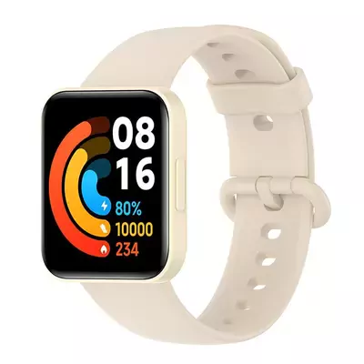 Microsonic Xiaomi Poco Watch Kordon, Silicone Sport Band Bej