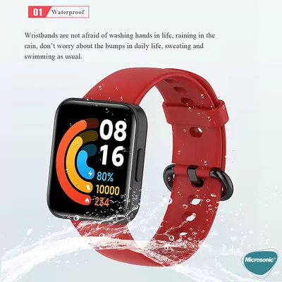 Microsonic Xiaomi Poco Watch Kordon, Silicone Sport Band Bej