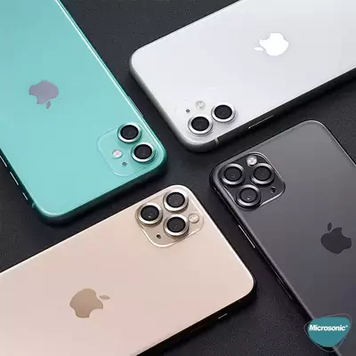 Microsonic Apple iPhone 11 Pro Tekli Kamera Lens Koruma Camı Siyah