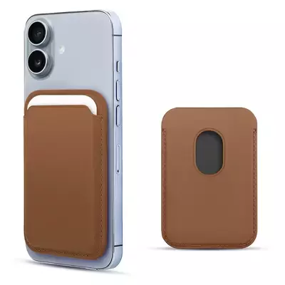 Microsonic Apple iPhone 17 Leather Wallet MagSafe Kahverengi