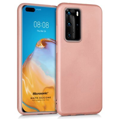 Microsonic Huawei P40 Pro Kılıf Matte Silicone Rose Gold