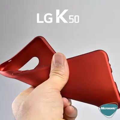 Microsonic Matte Silicone LG K50 Kılıf Kırmızı