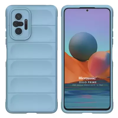 Microsonic Xiaomi Redmi Note 10 Pro Kılıf Oslo Prime Mavi