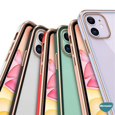 Microsonic Apple iPhone XS Max Kılıf Laser Plated Soft Lacivert