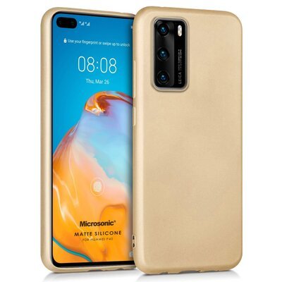 Microsonic Huawei P40 Kılıf Matte Silicone Gold