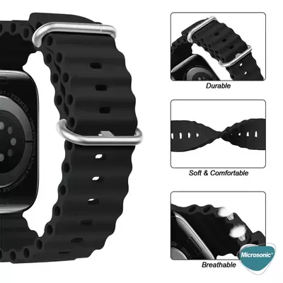 Microsonic Apple Watch SE 2022 40mm Kordon Ocean Band Turuncu