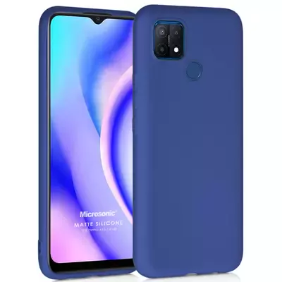 Microsonic Matte Silicone Oppo A15 Kılıf Lacivert