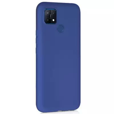 Microsonic Matte Silicone Oppo A15 Kılıf Lacivert