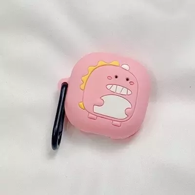 Microsonic Samsung Galaxy Buds Live Kılıf Cartoon Figürlü Silikon Dinazor Pembe