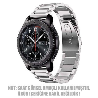 Microsonic Samsung Galaxy Watch 46mm Metal Stainless Steel Kordon Gümüş