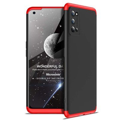 Microsonic Realme 7 Pro Kılıf Double Dip 360 Protective AYS Siyah Kırmızı