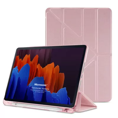 Microsonic Samsung Galaxy Tab S10 FE Plus Kılıf Origami Pencil Rose Gold