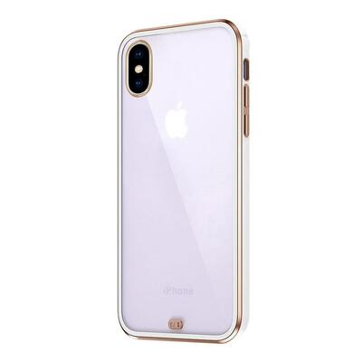 Microsonic Apple iPhone XS Max Kılıf Laser Plated Soft Beyaz