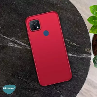 Microsonic Matte Silicone Oppo A15 Kılıf Kırmızı