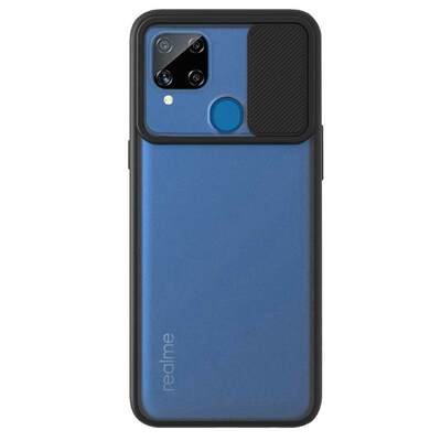 Microsonic Realme C15 Kılıf Slide Camera Lens Protection Siyah