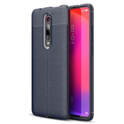 Microsonic Xiaomi Mi 9T Kılıf Deri Dokulu Silikon Lacivert