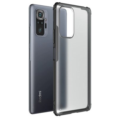 Microsonic Xiaomi Redmi Note 10 Pro Max Kılıf Frosted Frame Siyah