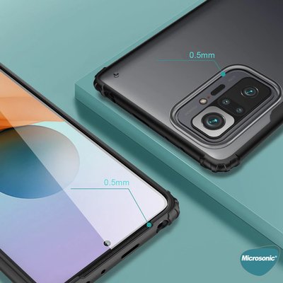 Microsonic Xiaomi Redmi Note 10 Pro Max Kılıf Frosted Frame Lacivert