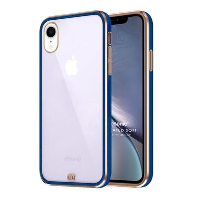 Microsonic Apple iPhone XR Kılıf Laser Plated Soft Lacivert