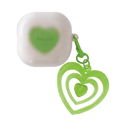 Microsonic Samsung Galaxy Buds Core Kılıf Süslü Renkli Kalp Desenli Yeşil