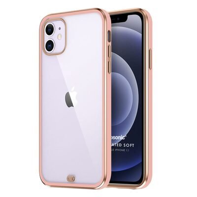 Microsonic Apple iPhone 12 Kılıf Laser Plated Soft Pembe