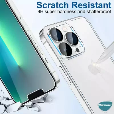 Microsonic Full Body Temperli Cam Ekran Koruyucu iPhone 13 Pro Ön + Arka