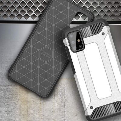 Microsonic Samsung Galaxy A71 Kılıf Rugged Armor Gümüş