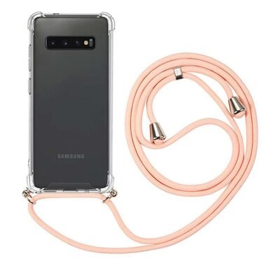 Microsonic Samsung Galaxy S10 Plus Kılıf Neck Lanyard Rose Gold