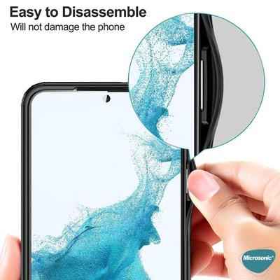 Microsonic Samsung Galaxy S22 Kılıf Frosted Frame Kırmızı